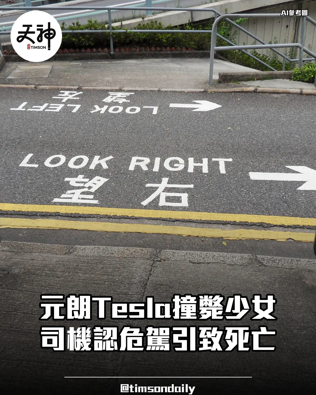 元朗Tesla撞斃尼裔少女司機認危駕引致死亡候判