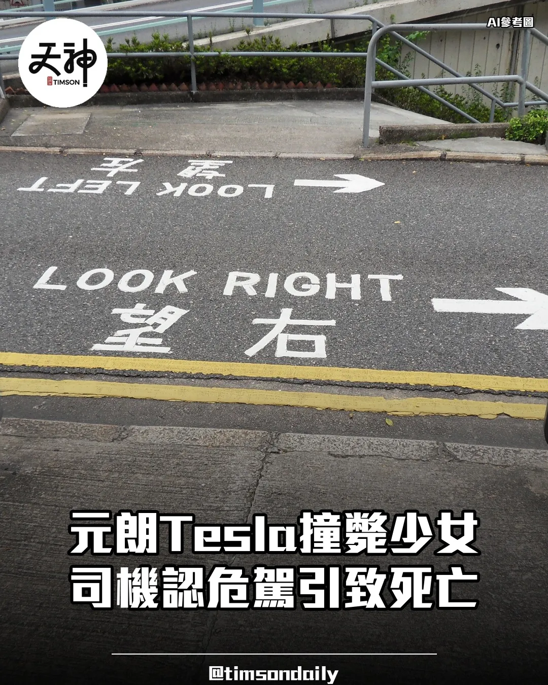 元朗Tesla撞斃尼裔少女司機認危駕引致死亡候判