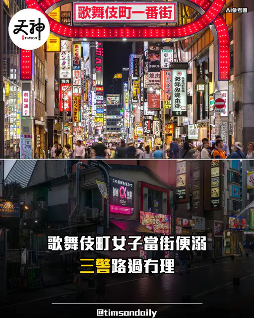 歌舞伎町短褲女當街便溺 路人斥責 三警路過不理
