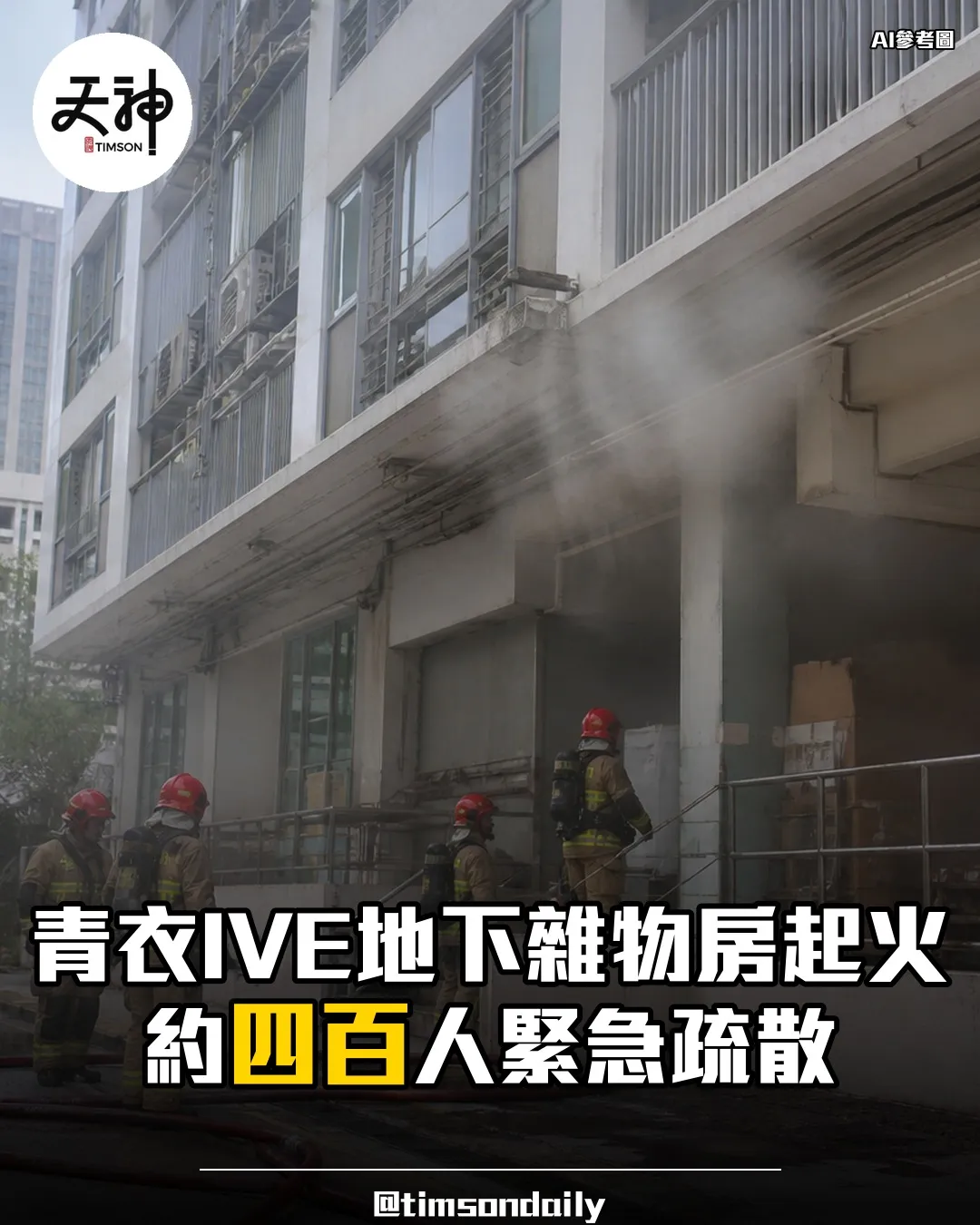 青衣IVE分校地下雜物房起火約四百人疏散