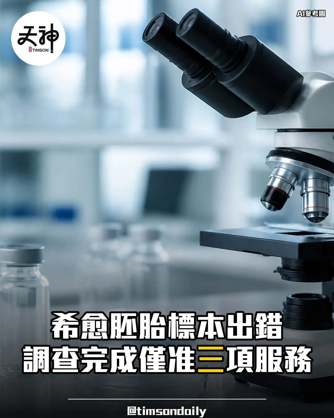 希愈胚胎標本出錯調查完成暫只准三項儲存服務