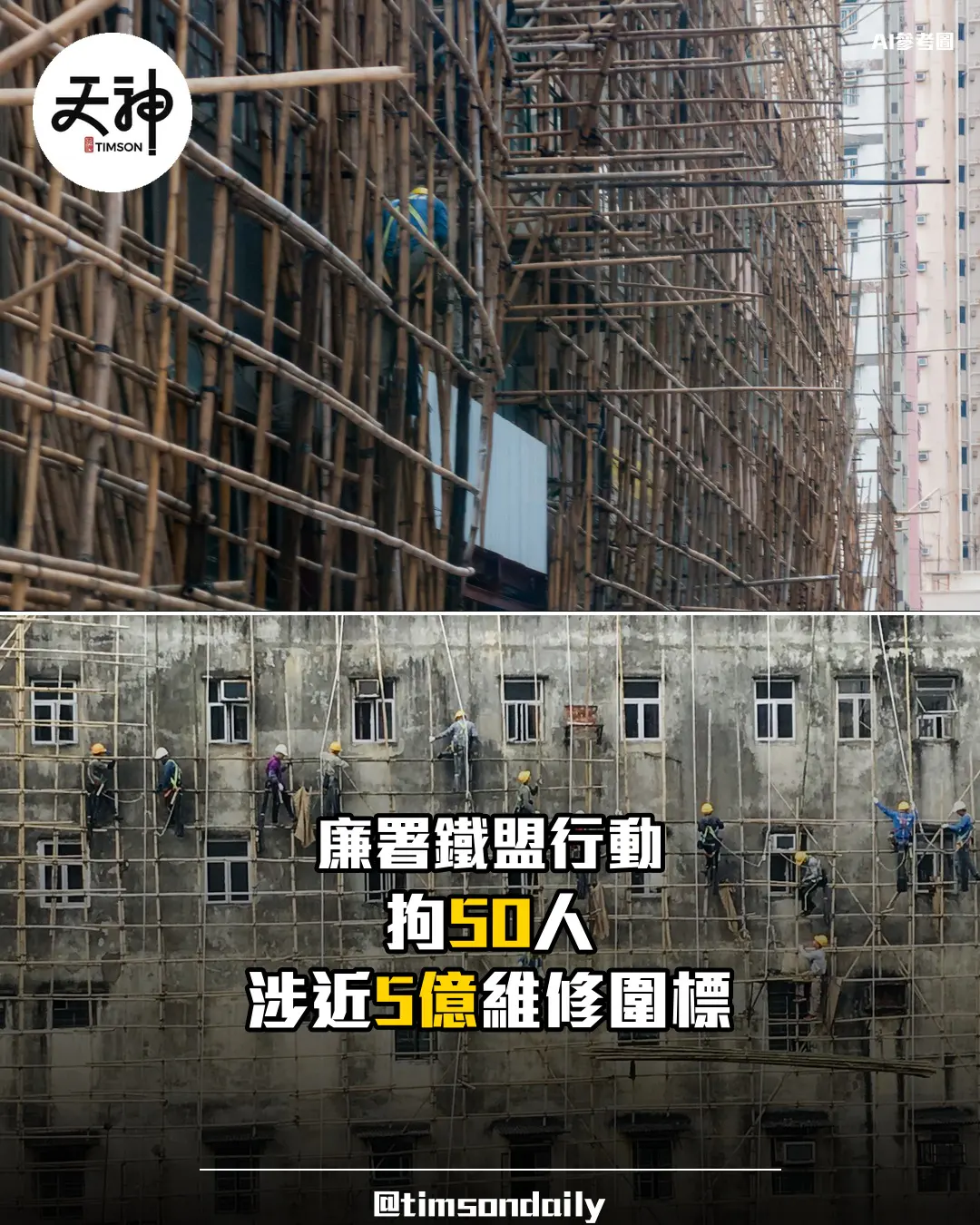 廉署鐵盟行動拘50人打擊樓宇維修圍標涉約5億