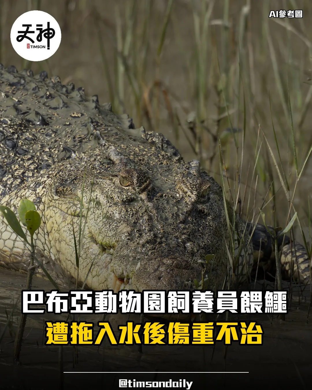 巴布亞新幾內亞動物園飼養員遭鱷魚拖入水傷重不治