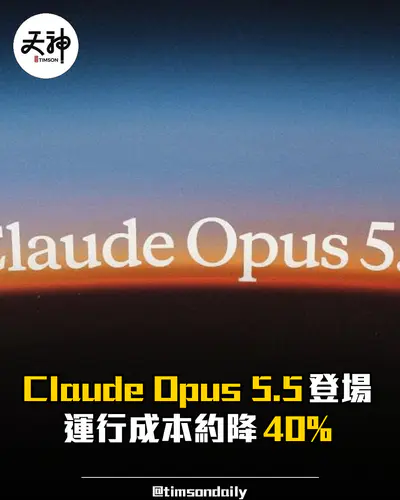 Anthropic 發表 Claude Opus 5.5 成本約降40%