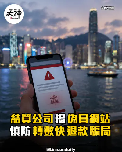 結算公司揭偽冒網站慎防轉數快退款騙局